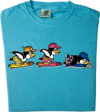 Load image into Gallery viewer, Surfing Penguins &quot;garment dyed&quot; T-shirt