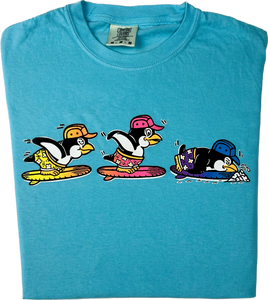 Surfing Penguins "garment dyed" T-shirt