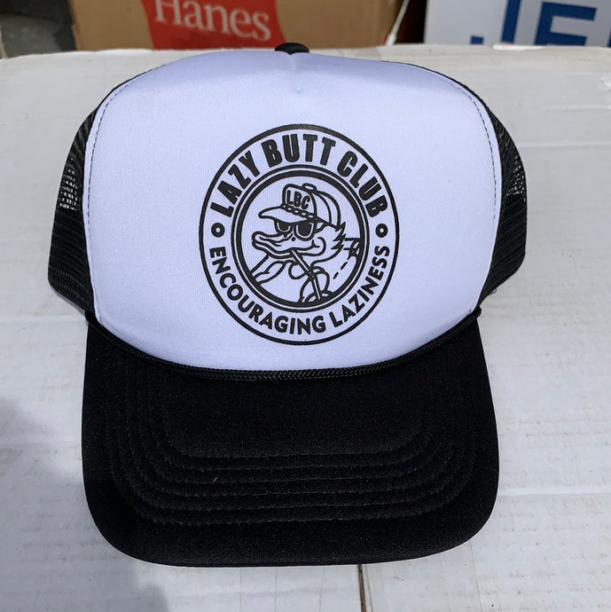 Lazy Butt Club Trucker Hat (circle design)