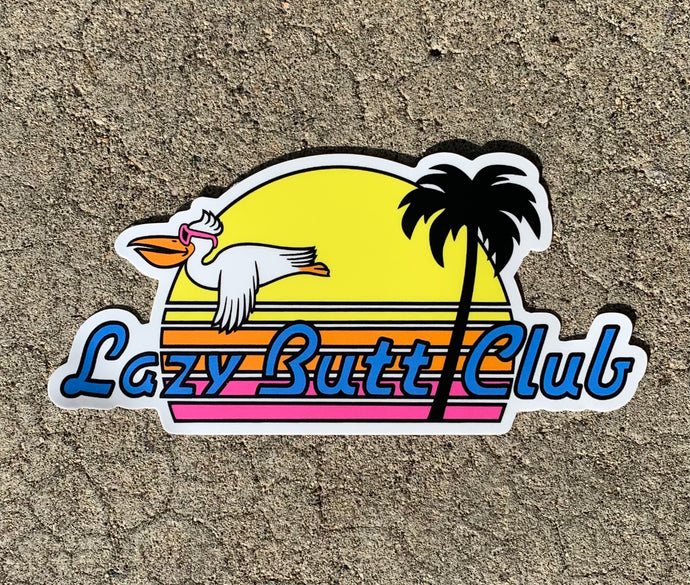 Pelican Sunset Sticker lazy butt club