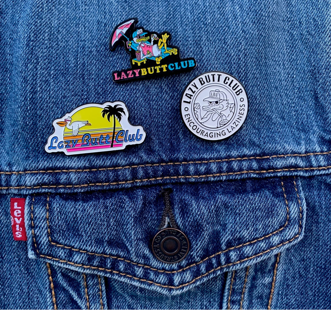 Lazy Butt Club Pins