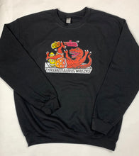 Load image into Gallery viewer, Skateboarding Tyrannosaurus rex &quot;wrecks&quot; T Rex Dinosaur Crewneck Sweatshirt