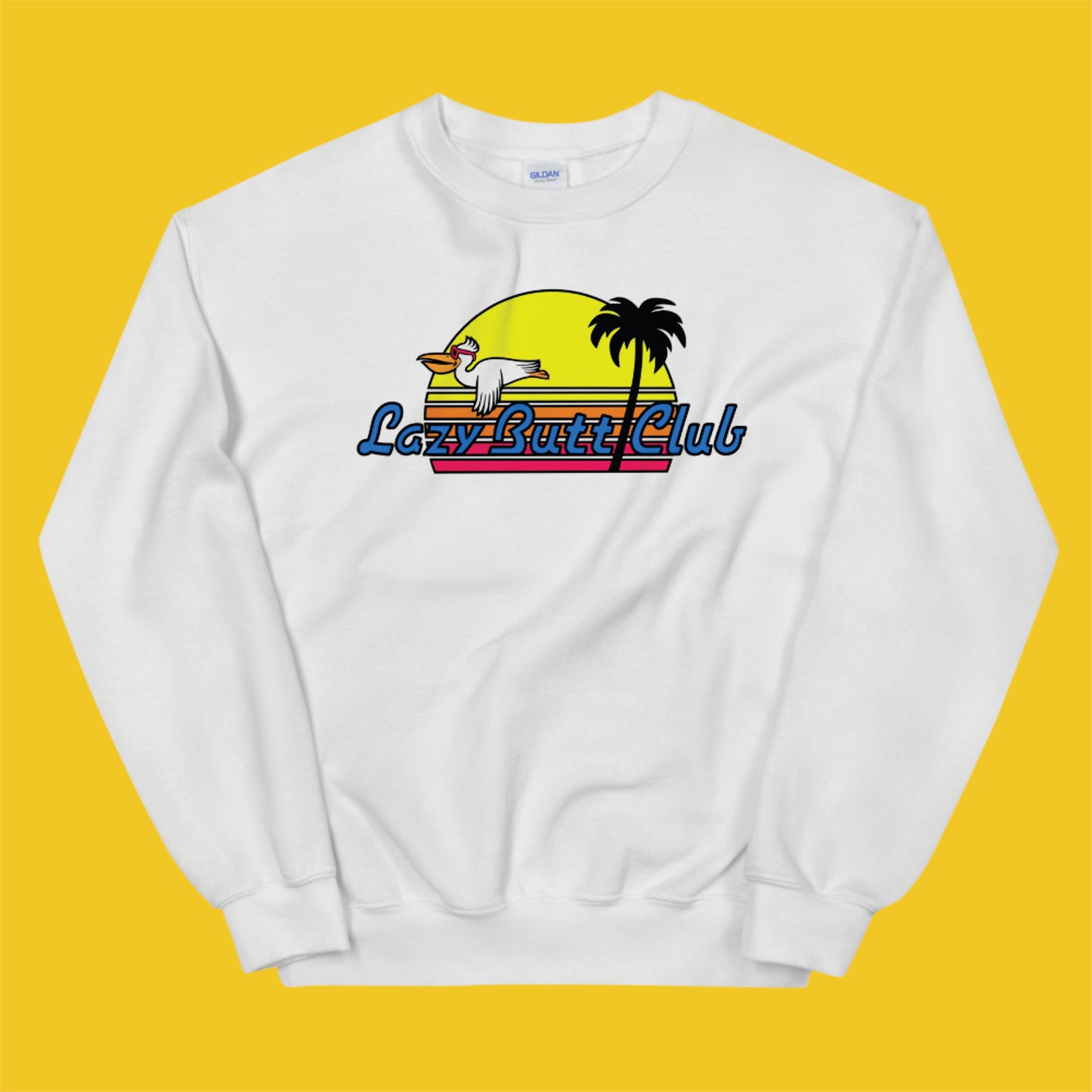 LBC Sunset Pelican Crewneck sweatshirt - LAZY BUTT CLUB