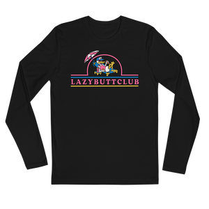 Lazy Butt Club, Long Sleeve t-shirt. ( Print On Front )