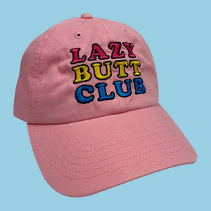 Lazy Butt Club Embroidered Hat (Words)